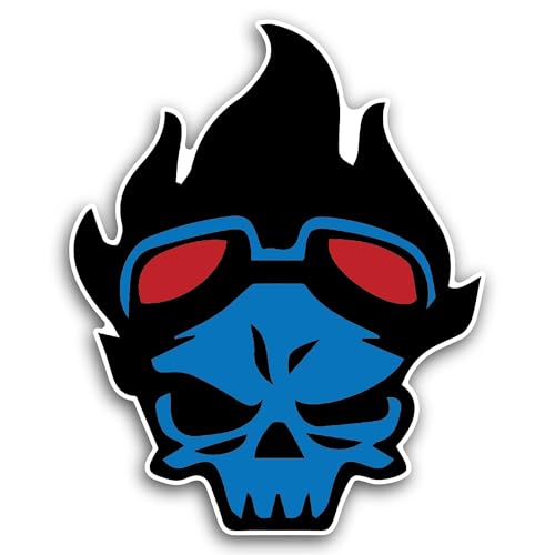 2 (Pieces) 3" and 5" Flaming Skull Sticker, Waterproof Vinyl Decals for Many Purpose Like Cars, Truc