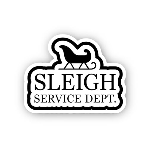 2 (Pieces) 3" and 5" Sleigh Service Dept. with Sleigh Icon Sticker, Waterproof Vinyl Decals for Many