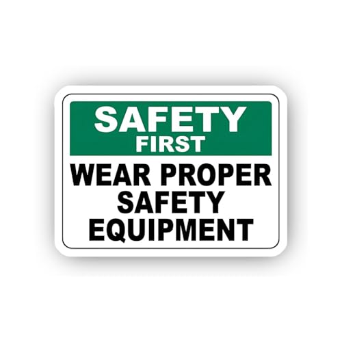 2 (Pieces) 3" and 5" Proper Safety Gear Instruction Sticker, Waterproof Vinyl Decals for Many Purpos