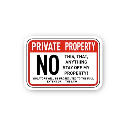 2 (Pieces) 3" and 5" Private Property Stay Off My Property Sticker, Waterproof Vinyl Decals for Many