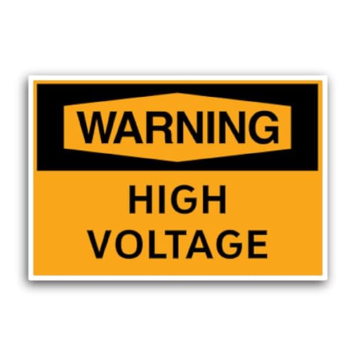 2 (Pieces) 3" and 5" High Voltage OSHA Warning Safety Sign Sticker, Waterproof Vinyl Decals for Many