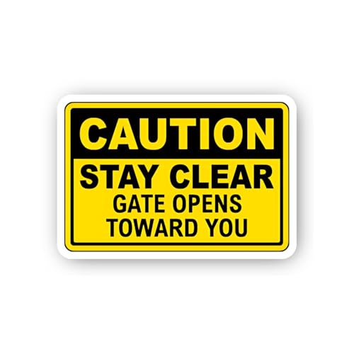 2 (Pieces) 3" and 5" Proximity Warning for Moving Gates Sticker, Waterproof Vinyl Decals for Many Pu