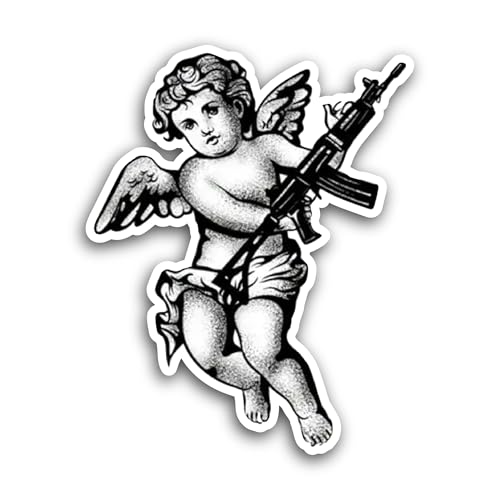 2 (Pieces) 3" and 5" Angel Sticker, Waterproof Vinyl Decals for Many Purpose Like Cars, Trucks, Lapt