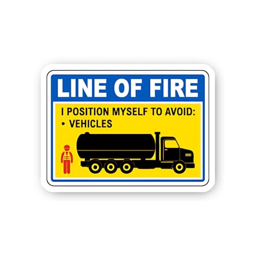 2 (Pieces) 3" and 5" Line of Fire Avoidance: Vehicles Sticker, Waterproof Vinyl Decals for Many Purp
