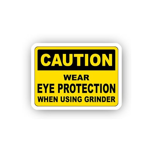 2 (Pieces) 3" and 5" Grinder Tool Protection Advisory Sticker, Waterproof Vinyl Decals for Many Purp