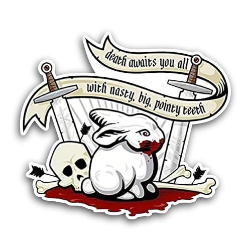 2 (Pieces) 3" and 5" Rabbit of Caerbann0g Sticker, Waterproof Vinyl Decals for Many Purpose Like Car