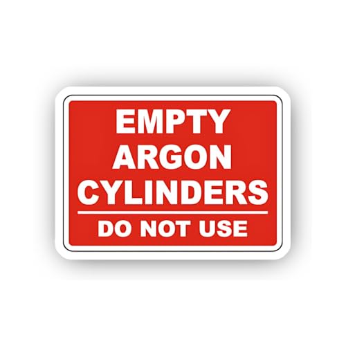 2 (Pieces) 3" and 5" Empty Cylinder Prohibited Use Sticker, Waterproof Vinyl Decals for Many Purpose