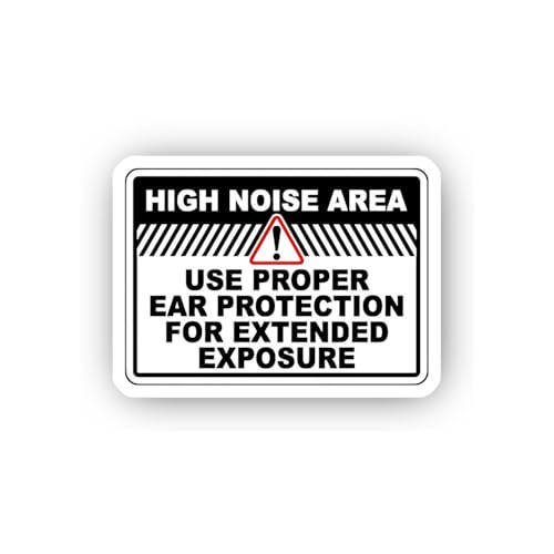 2 (Pieces) 3" and 5" High Noise Exposure Warning Sticker, Waterproof Vinyl Decals for Many Purpose L