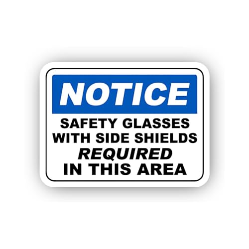 2 (Pieces) 3" and 5" Side Shield Requirement Notice Sticker, Waterproof Vinyl Decals for Many Purpos