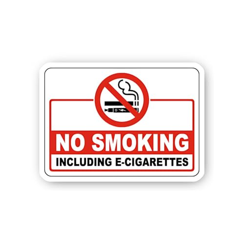 2 (Pieces) 3" and 5" No Smoking Including E-Cigarettes Sticker, Waterproof Vinyl Decals for Many Pur