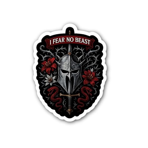 2 (Pieces) 3" and 5" I Fear NO Beast Sticker, Waterproof Vinyl Decals for Many Purpose Like Cars, Tr