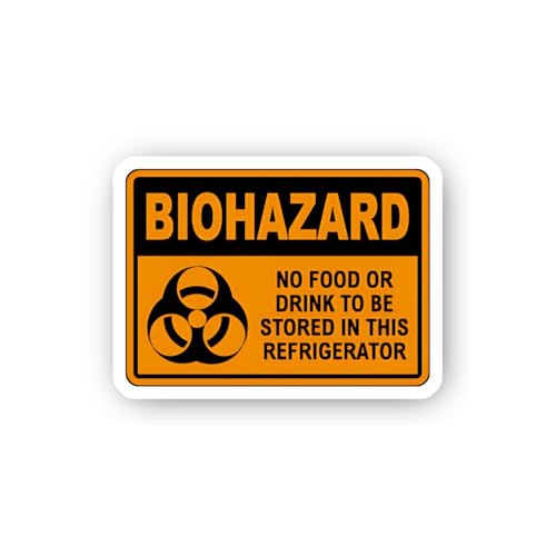 2 (Pieces) 3" and 5" No Food or Drink Biohazard Notice Sticker, Waterproof Vinyl Decals for Many Pur