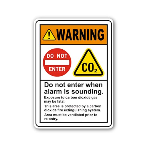 2 (Pieces) 3" and 5" Do Not Enter When Alarm is Sounding Sign Sticker, Waterproof Vinyl Decals for M