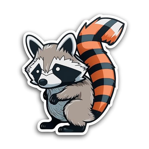 2 (Pieces) 3" and 5" Raccoon Sticker, Waterproof Vinyl Decals for Many Purpose Like Cars, Trucks, La