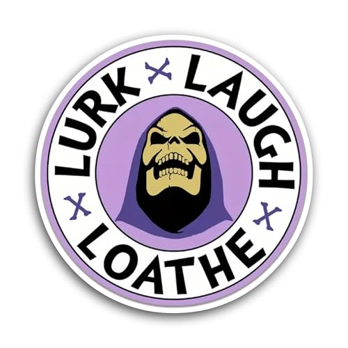 2 (Pieces) 3" and 5" Lurk Laugh Loathe Sticker, Waterproof Vinyl Decals for Many Purpose Like Cars,
