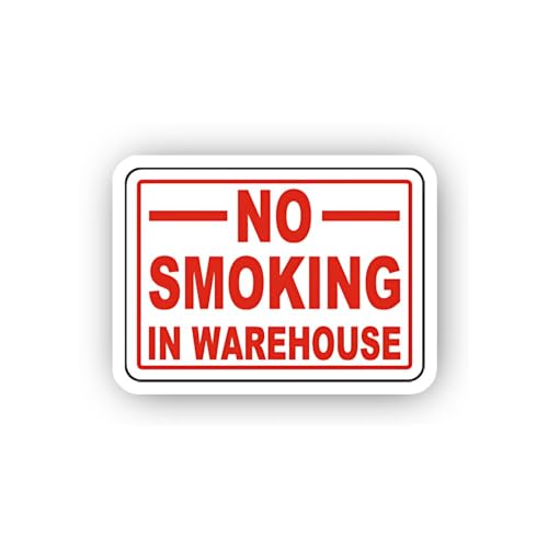 2 (Pieces) 3" and 5" Warehouse No Smoking Prohibited Area Sticker, Waterproof Vinyl Decals for Many