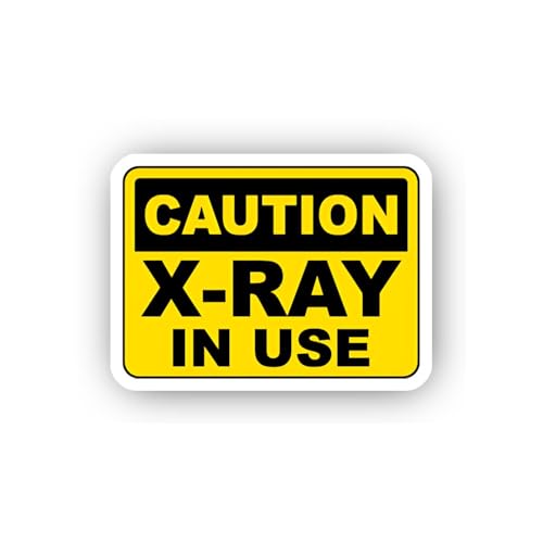 2 (Pieces) 3" and 5" Caution X-Ray in Use Sticker, Waterproof Vinyl Decals for Many Purpose Like Car