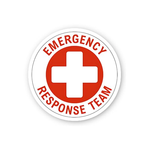 2 (Pieces) 3" and 5" Emergency Response Team Red Cross Sticker, Waterproof Vinyl Decals for Many Pur