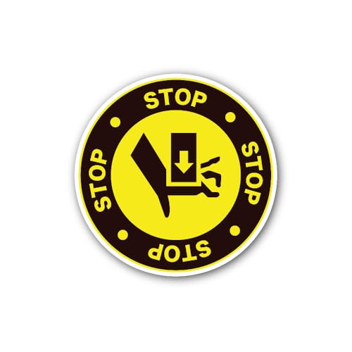2 (Pieces) 3" and 5" Crushing Hazard to The Hands Sign Sticker, Waterproof Vinyl Decals for Many Pur