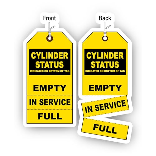 2 (Pieces) 3" and 5" Perforated Cylinder Status Tag Sticker, Waterproof Vinyl Decals for Many Purpos