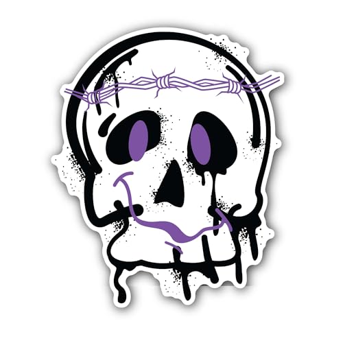 2 (Pieces) 3" and 5" Neon Industrial Ruins Sticker, Waterproof Vinyl Decals for Many Purpose Like Ca