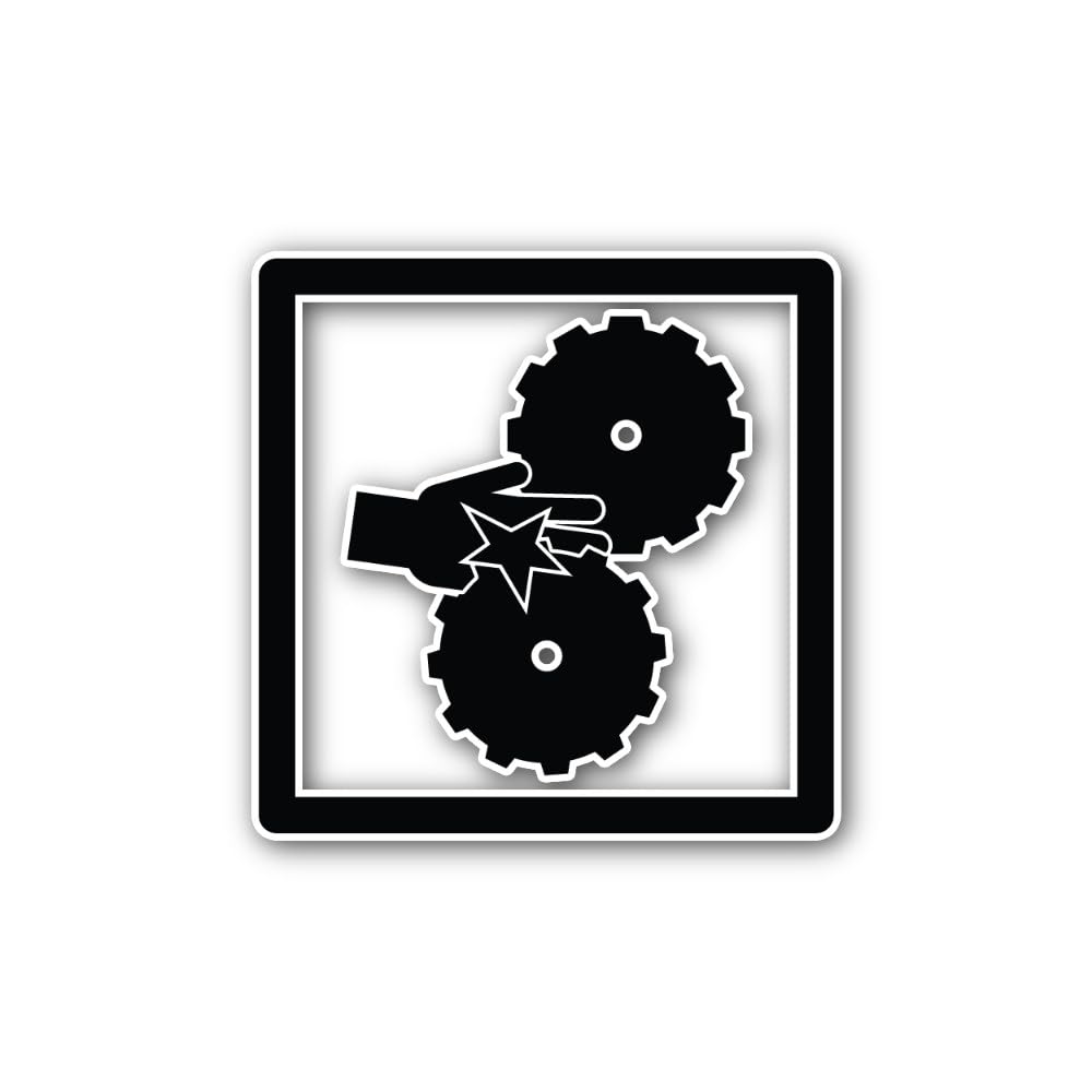 2 (Pieces) 3" and 5" Rotating Gears Entanglement Hazard Graphic Sticker, Waterproof Vinyl Decals for
