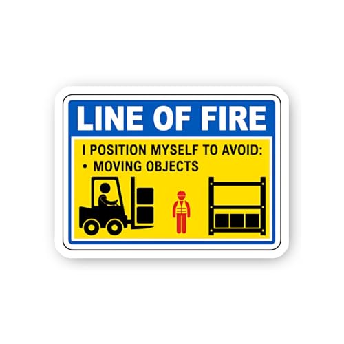2 (Pieces) 3" and 5" Line of Fire Avoidance: Moving Objects Sticker, Waterproof Vinyl Decals for Man