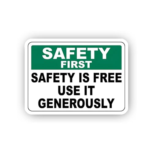 2 (Pieces) 3" and 5" Safety is Free Use It Generously Sign Sticker, Waterproof Vinyl Decals for Many