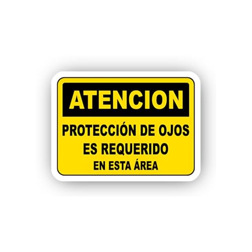 2 (Pieces) 3" and 5" Spanish Eye Safety Requirement Poster Sticker, Waterproof Vinyl Decals for Many