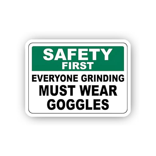 2 (Pieces) 3" and 5" Everyone Grinding Must Wear Goggles Sticker, Waterproof Vinyl Decals for Many P