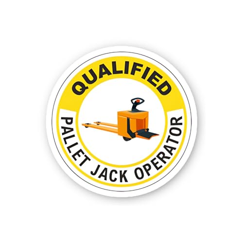 2 (Pieces) 3" and 5" Qualified Pallet Jack Operator Label Sticker, Waterproof Vinyl Decals for Many