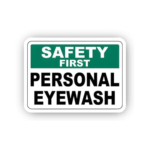 2 (Pieces) 3" and 5" Safety Sign: Personal Eyewash Sticker, Waterproof Vinyl Decals for Many Purpose