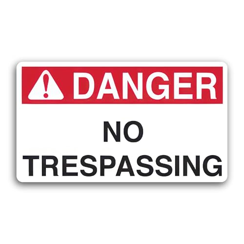 2 (Pieces) 3" and 5" Danger No Trespassing Decal Sticker, Waterproof Vinyl Decals for Many Purpose L