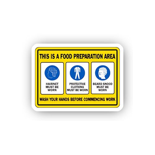 2 (Pieces) 3" and 5" Food Preparation Area Protective Guidelines Sticker, Waterproof Vinyl Decals fo
