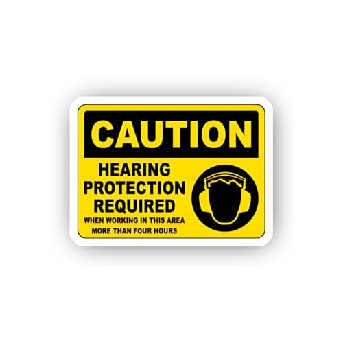 2 (Pieces) 3" and 5" Long Duration Noise Exposure Alert Sticker, Waterproof Vinyl Decals for Many Pu