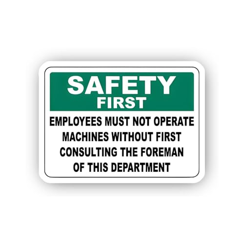 2 (Pieces) 3" and 5" Machine Operation Foreman Consultation Safety Sign Sticker, Waterproof Vinyl De