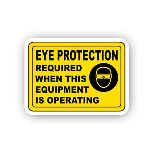 2 (Pieces) 3" and 5" Machinery Operation Eye Protection Sticker, Waterproof Vinyl Decals for Many Pu