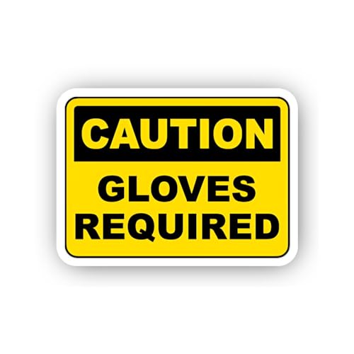 2 (Pieces) 3" and 5" Protective Glove Requirement Sticker, Waterproof Vinyl Decals for Many Purpose