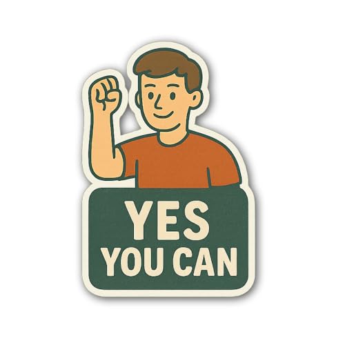 Front View Motivation Notes with Keyboard Sticker Vinyl Decal Motivation Stickers- 5" Vinyl Sticker