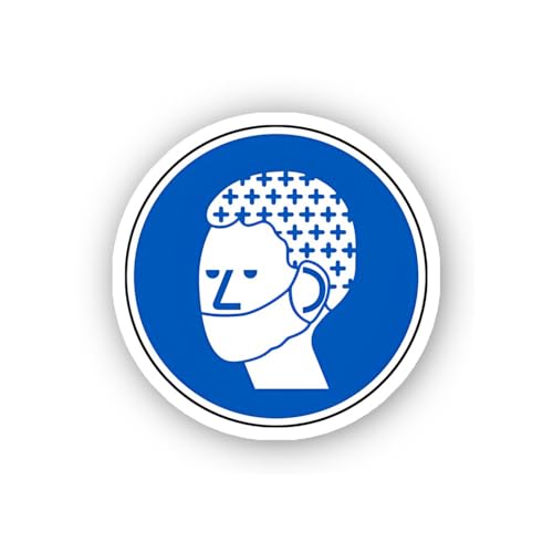 2 (Pieces) 3" and 5" Blue Beard Snood Mandatory Icon Sticker, Waterproof Vinyl Decals for Many Purpo