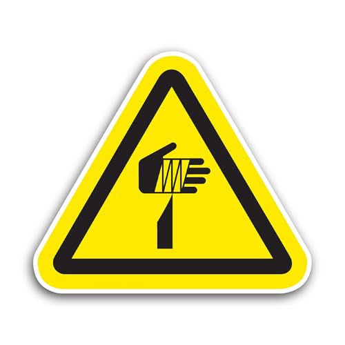 2 (Pieces) 3" and 5" Hand Injury Sign Sticker, Waterproof Vinyl Decals for Many Purpose Like Cars, T