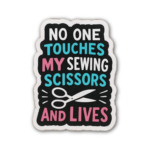 2 (Pieces) 3" and 5" NO ONE Touches My Sewing Scissors Sticker, Waterproof Vinyl Decals for Many Pur