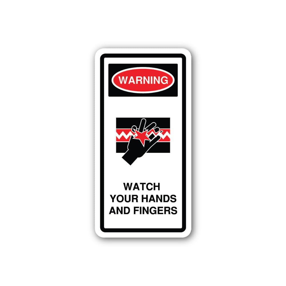 2 (Pieces) 3" and 5" Serrated Pinch Point Sticker, Waterproof Vinyl Decals for Many Purpose Like Car