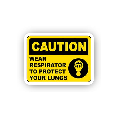 2 (Pieces) 3" and 5" Caution Lung Protection Icon Sticker, Waterproof Vinyl Decals for Many Purpose
