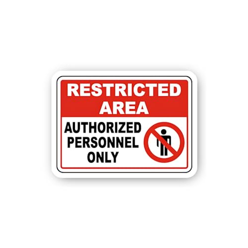 2 (Pieces) 3" and 5" Restricted Area Authorized Personnel Only Sticker, Waterproof Vinyl Decals for