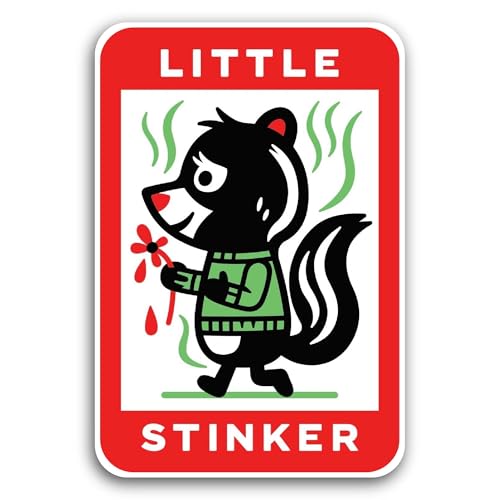 2 (Pieces) 3" and 5" Little Stinker Sticker, Waterproof Vinyl Decals for Many Purpose Like Cars, Tru