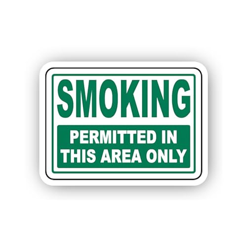 2 (Pieces) 3" and 5" Permitted Smoking Section Sticker, Waterproof Vinyl Decals for Many Purpose Lik