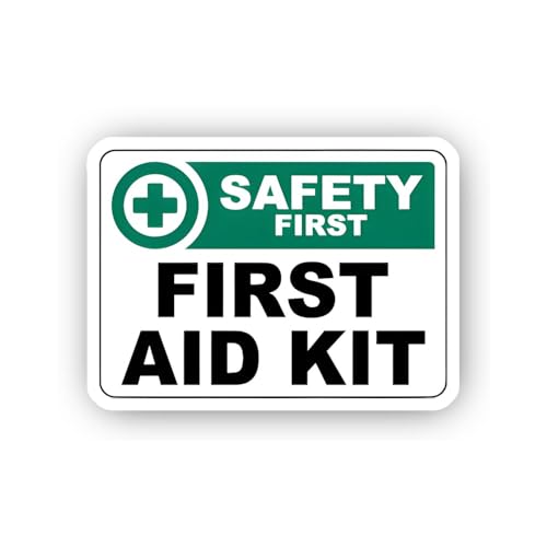 2 (Pieces) 3" and 5" First Aid Kit S@fety Sign Sticker, Waterproof Vinyl Decals for Many Purpose Lik