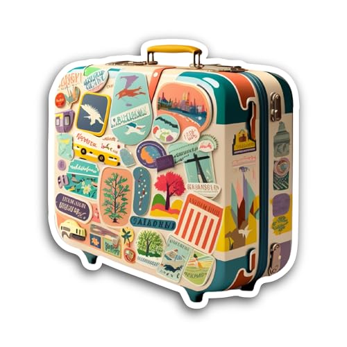 2 (Pieces) 3" and 5" Travel Bag Luggage Sticker, Waterproof Vinyl Decals for Many Purpose Like Cars,