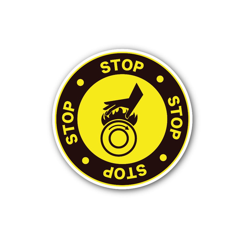 2 (Pieces) 3" and 5" Warning Label for a hot Surface Roller Hazard Sign Sticker, Waterproof Vinyl De